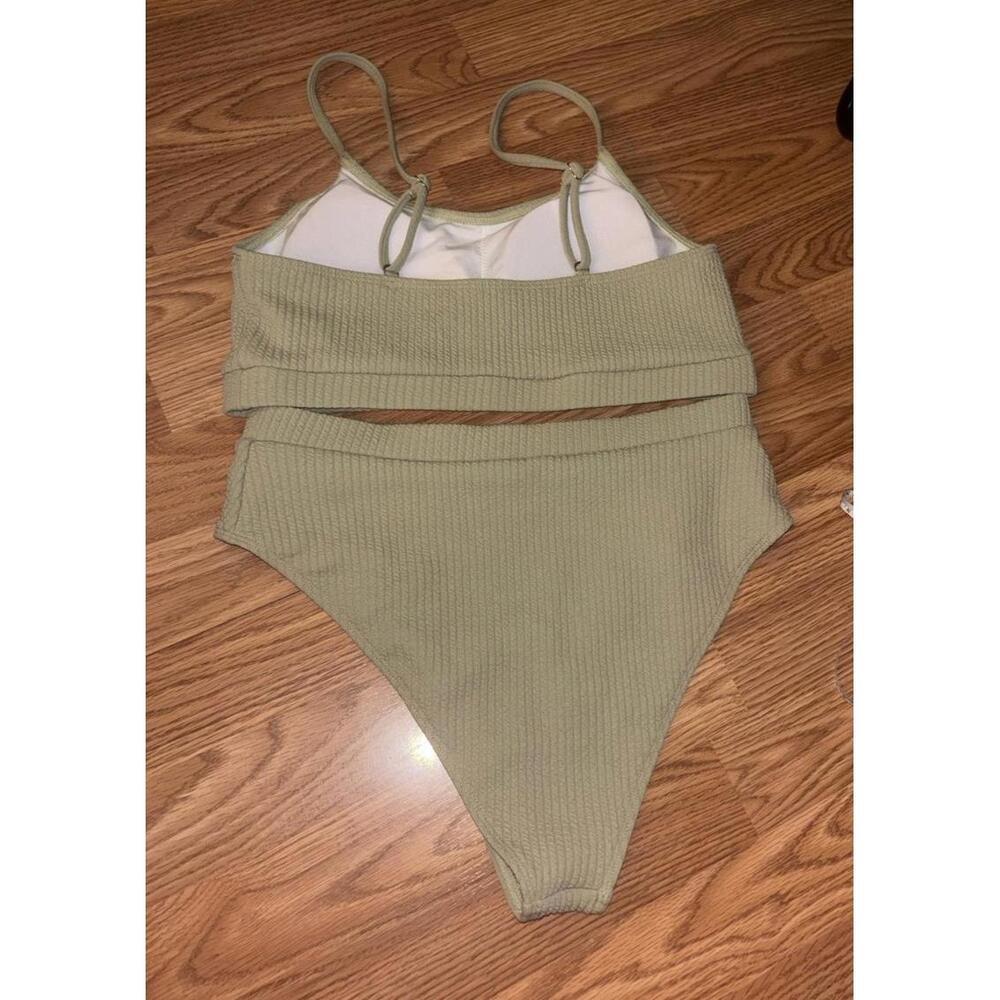 SHEIN Ribbed Bikini Set in Olive Green - Picture 7 of 9